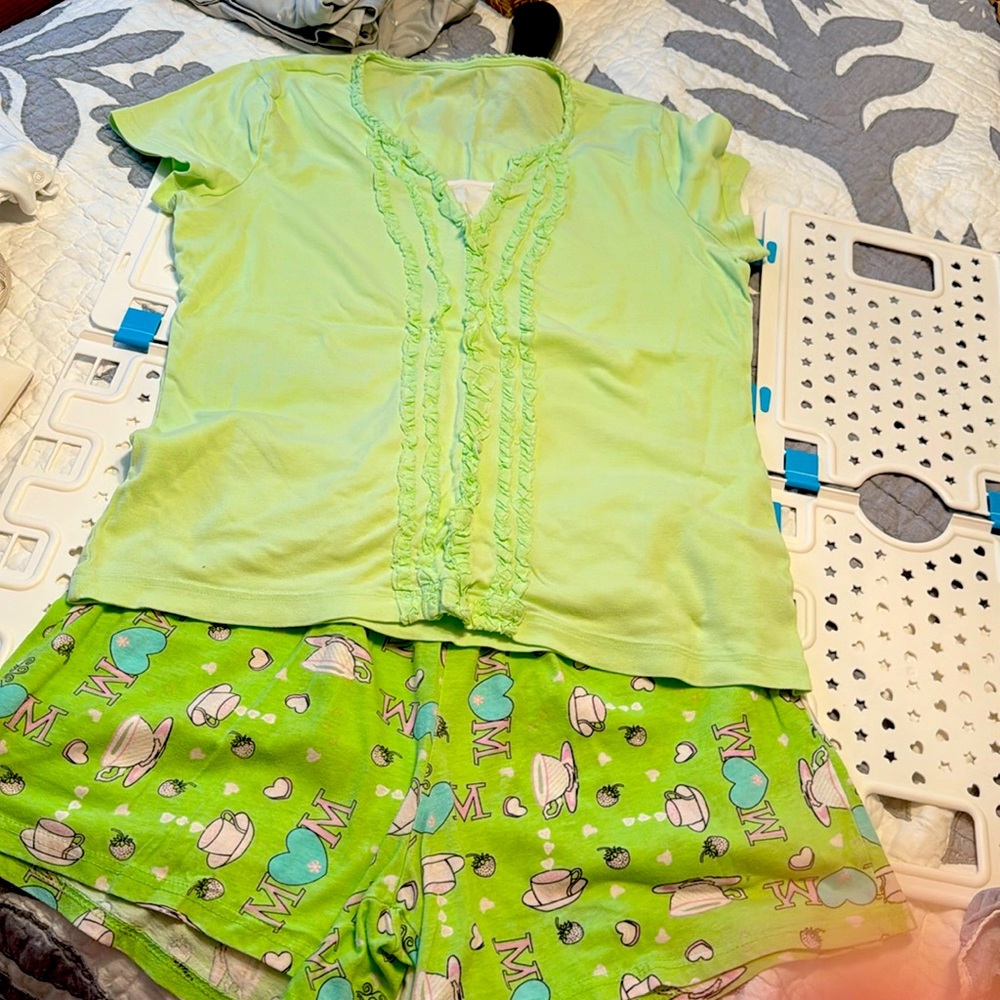 Like new ladies PJ’s. Never worn.  Very cute.